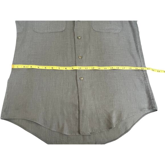 Yves Saint Laurent Men’s Shirt‎ Gray Cotton Blend Button-Up Size Medium YSL - Picture 7 of 9